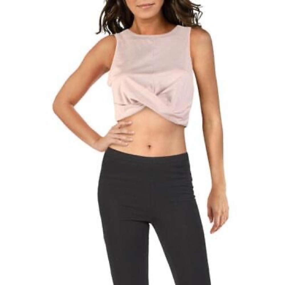 Pink Calvin Klein performance knot front crop top workout top. Size small.